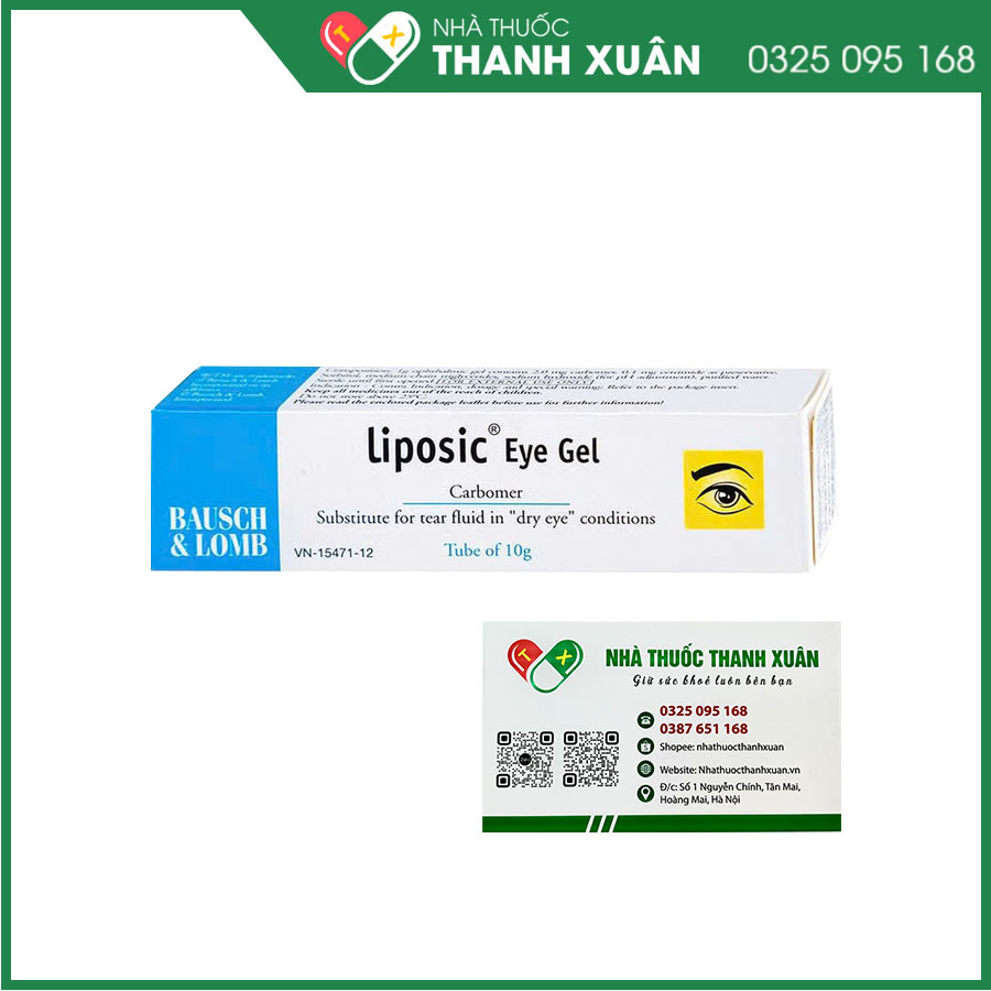 Liposic Eye Gel điều trị khô mắt hoặc giảm điều tiết mắt